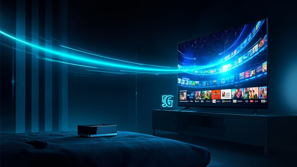 IPTV met 5G internet ondersteuning in moderne woonkamer — 4K streaming zonder bufferen, EliteVieuw.nl