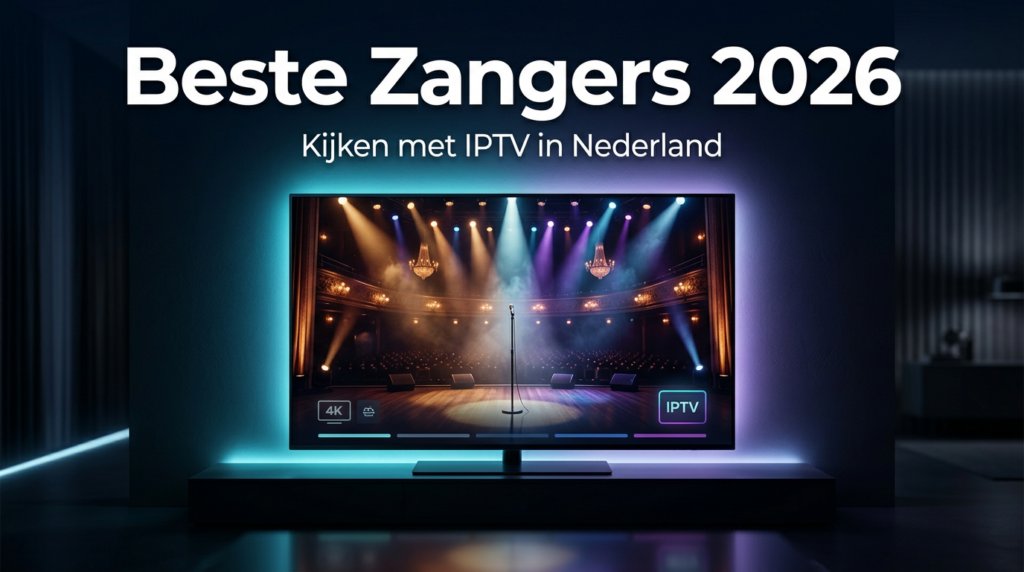 Beste Zangers kijken in Nederland 2026 via IPTV op een moderne 4K smart TV