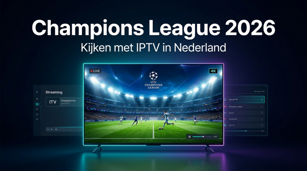 Champions League kijken in Nederland 2026 via IPTV op een moderne 4K smart TV